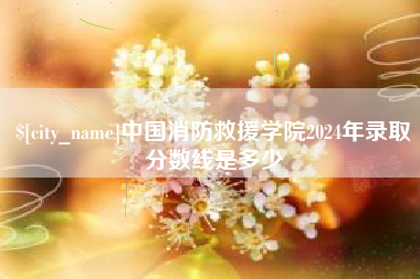 玉溪中国消防救援学院2024年录取分数线是多少