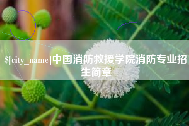 玉溪中国消防救援学院消防专业招生简章