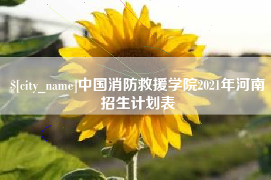 玉溪中国消防救援学院2021年河南招生计划表