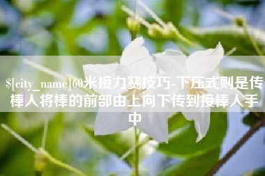 玉溪60米接力赛技巧-下压式则是传棒人将棒的前部由上向下传到接棒人手中