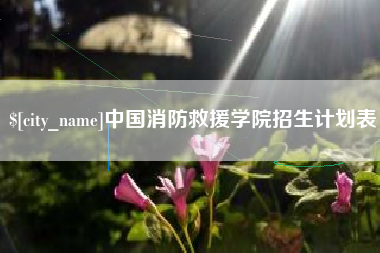 玉溪中国消防救援学院招生计划表