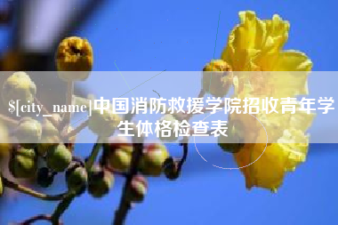 玉溪中国消防救援学院招收青年学生体格检查表